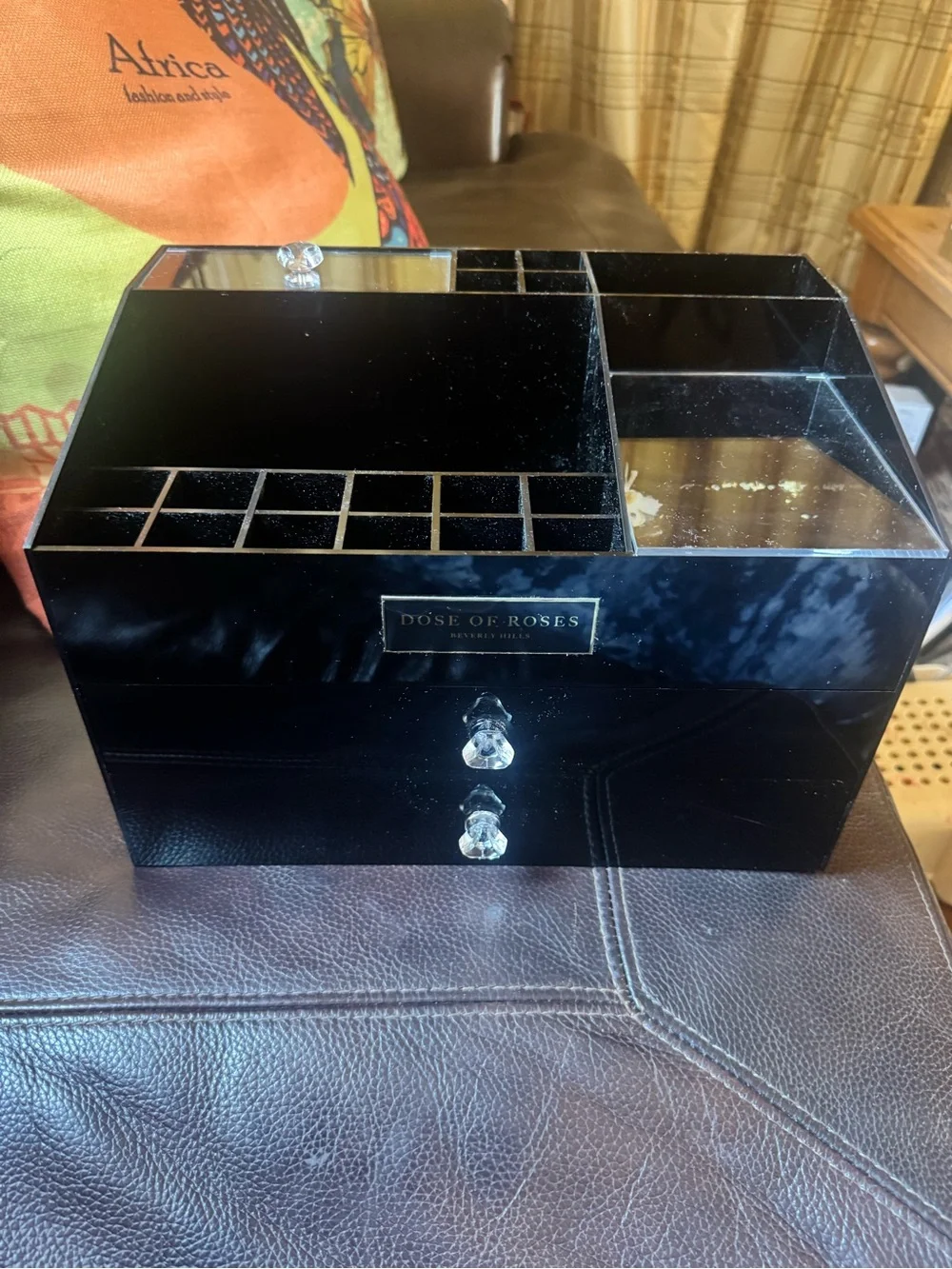 Dose of Roses Black Acrylic J Makeup Organizer. Used a few times